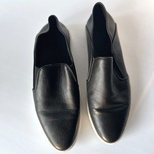 Vince Garvey Platform Black Leather Slip On Sneakers Sz. 8